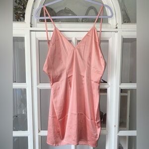 For Love And Lemons Pink Satin Mini Slip